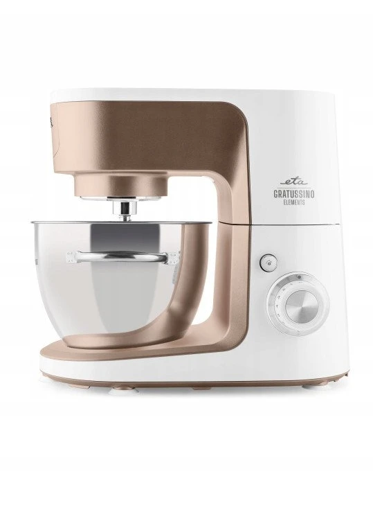 Virtuvinis kombainas ETA virtuvės mašina | Gratussino III Elements 302390210 | 1200 W | Greičių skaičius 8 | Dubens talpa 4,5 l | Balta/Rožinis auksas
