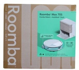 Robot odkurzająco-mopujący iROBOT ROOMBA® MAX 705 COMBO + Bazinė stotelė DOKUJĄCA AUTOWASH Baltas