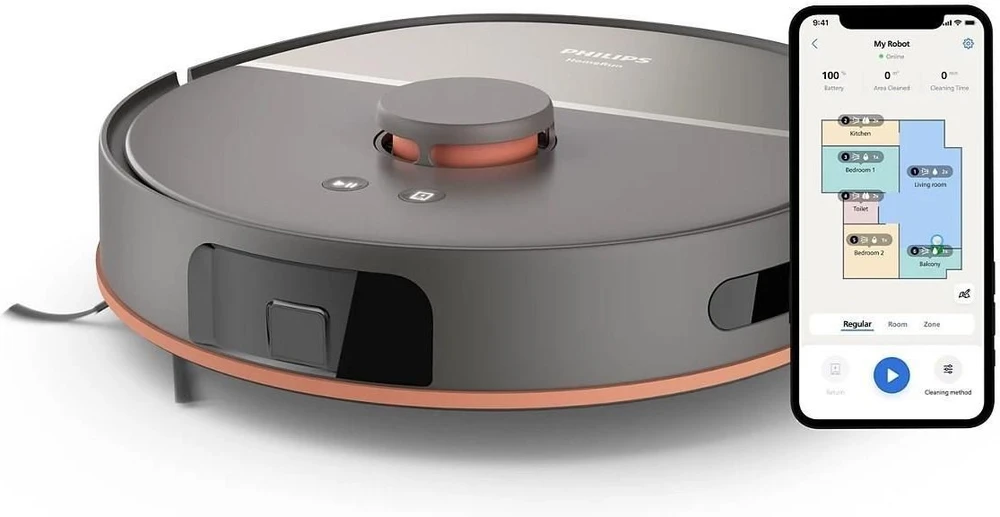 Dulkių siurblys-robotas Philips HomeRun 5000 serija, sausas ir drėgnas valymas, XU5000/10