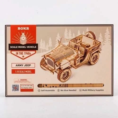 Robotime 3D medinis konstruktorius Armijos automobilis