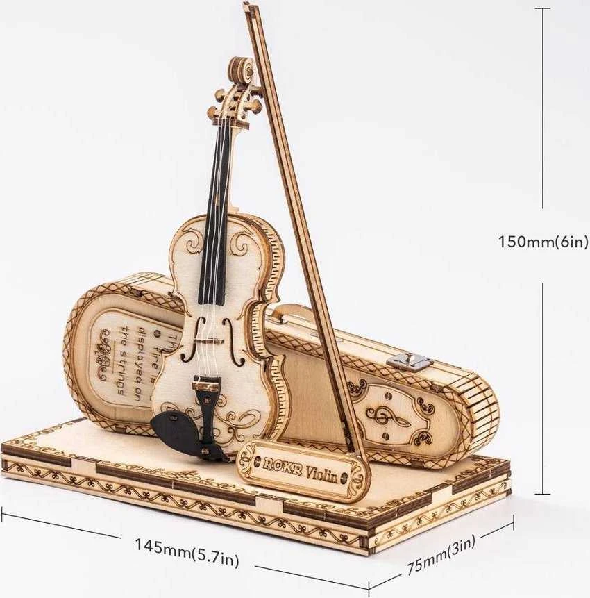 Robotime Medinė 3D dėlionė - Smuikas