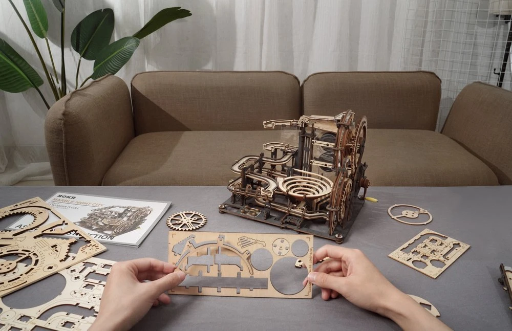 Robotime 3D medinis mechaninis konstruktorius Naktinis miestas