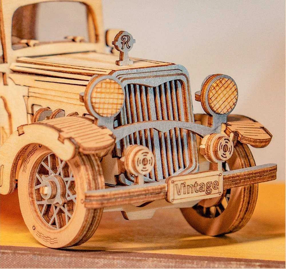 Robotime Medinė 3D dėlionė - Automobilis