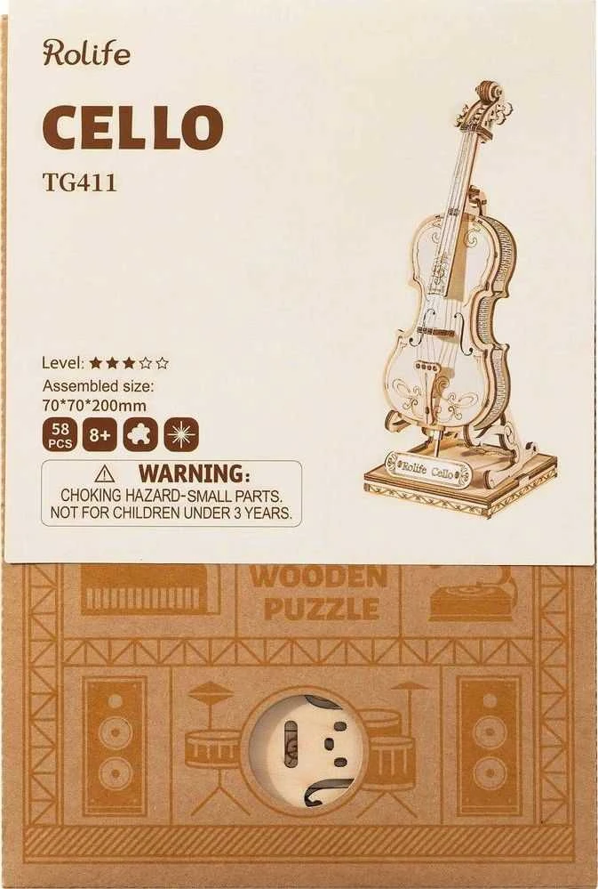 Robotime 3D medinis konstruktorius Violončelė