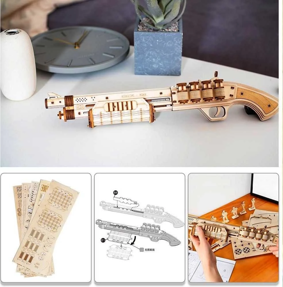 Robotime 3D medinis mechaninis konstruktorius TERMINATOR M870