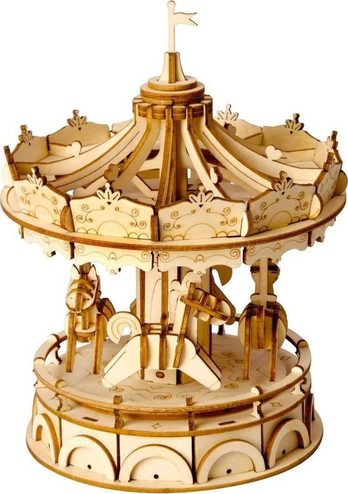 Robotime 3D medinis konstruktorius Karuselė