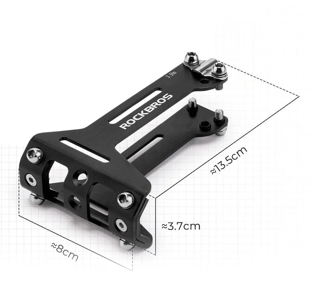Rockbros 31210003001 Gertuvės laikiklio adapteris aliuminio balnui - Juodas