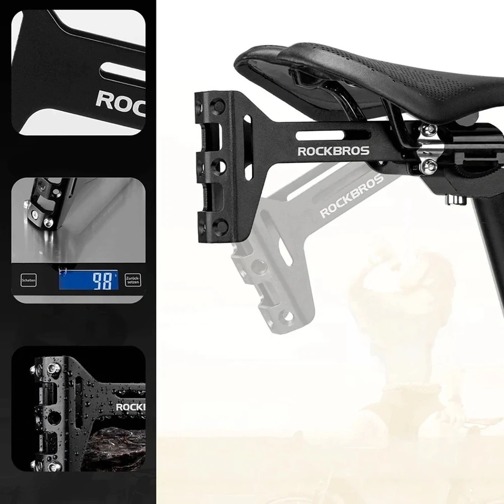 Rockbros 31210003001 Gertuvės laikiklio adapteris aliuminio balnui - Juodas