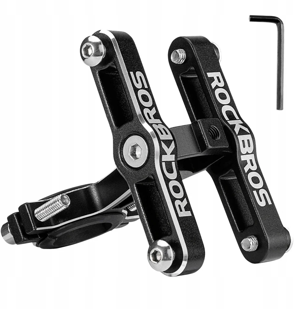Rockbros KS-415 Aluminum Adjustable Bottle Cage Adapteris - Juodas