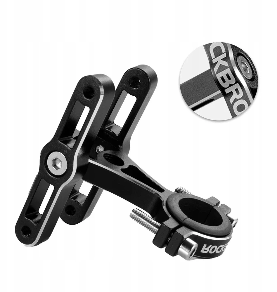 Rockbros KS-415 Aluminum Adjustable Bottle Cage Adapteris - Juodas