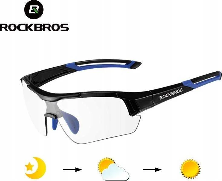 Rockbros 10181 photochromic UV400 dviratininko akiniai – juodos spalvos
