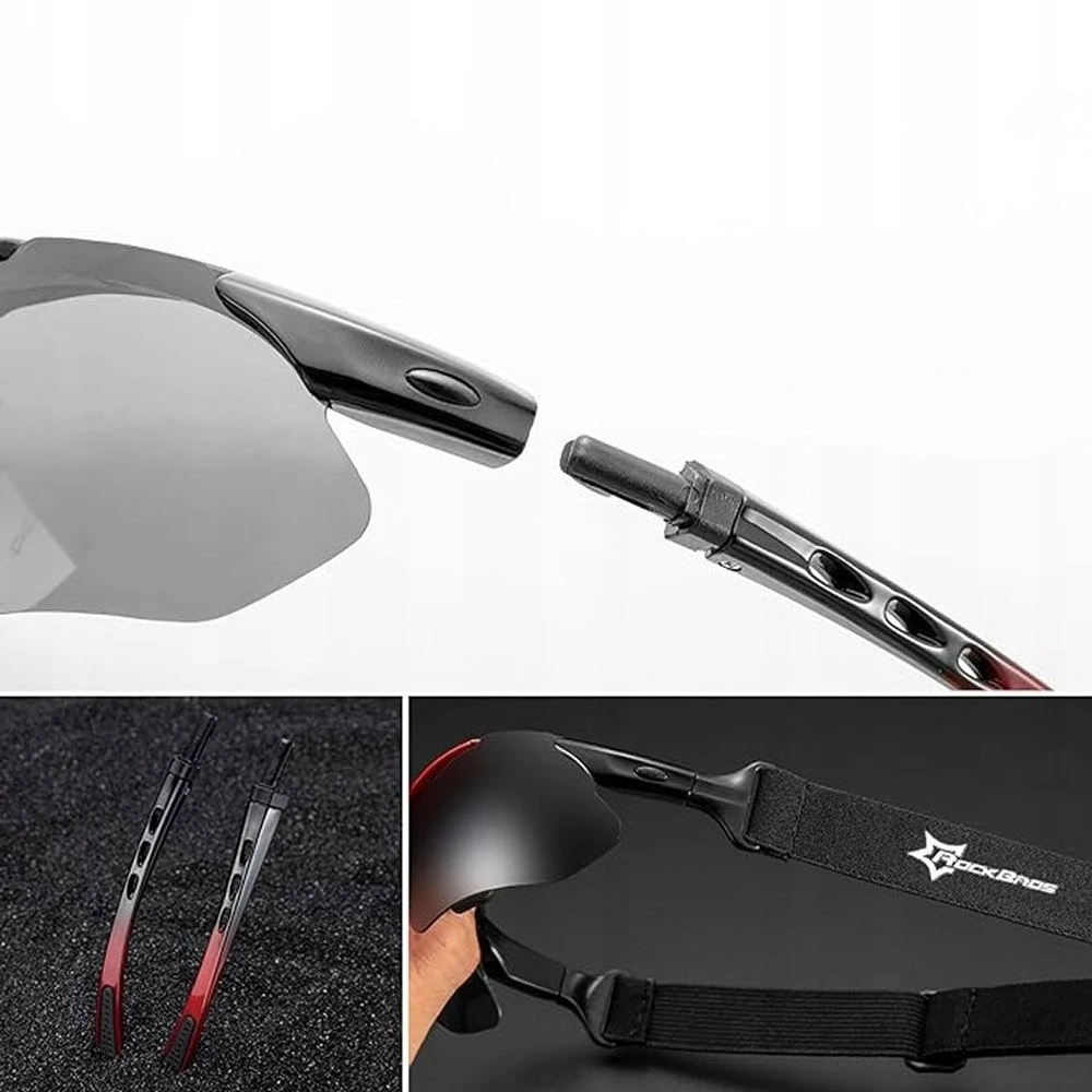 Rockbros 10142 photochromic UV400 dviratininko akiniai – baltos spalvos