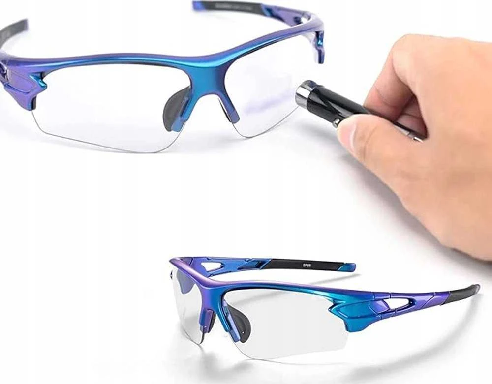 Rockbros 10069 photochromic UV400 dviratininko akiniai – mėlynos spalvos