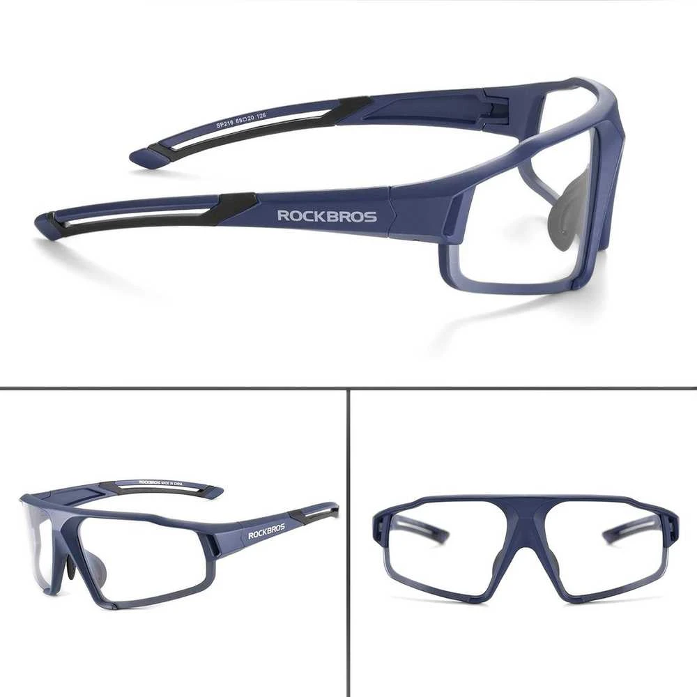 Rockbros SP216BL photochromic UV400 dviratininko akiniai – mėlynos spalvos