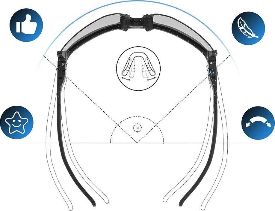 Rockbros SP297 polarizing dviratininko akiniai – juodos spalvos
