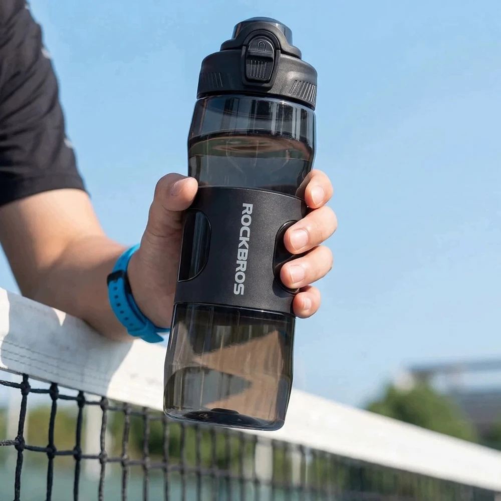Rockbros S550H-1 700 ml termo butelis su magnetiniu laikikliu ir tvirtinimo dirželiu - Juodas