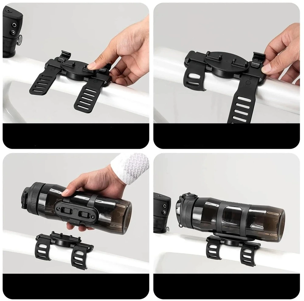 Rockbros S550H-1 700 ml termo butelis su magnetiniu laikikliu ir tvirtinimo dirželiu - Juodas