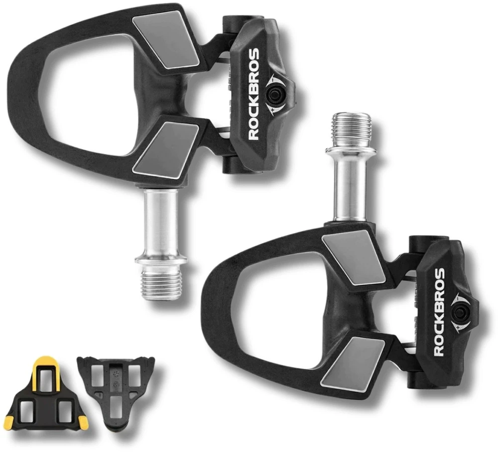 Rockbros RD9 Shimano SPD-SL anglies pluošto ir titano lydinio pedalai - Juodas