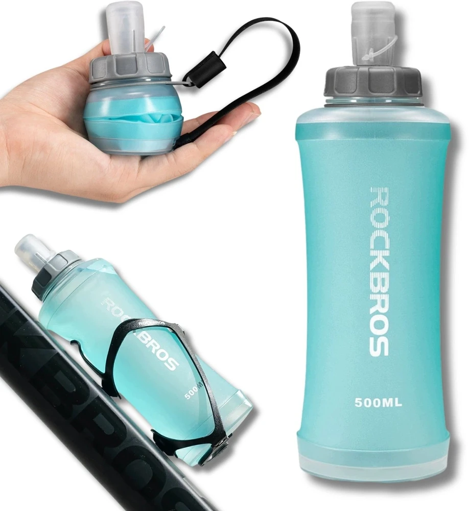 Gertuvė Rockbros 350017002 minkšta kolba, tekančio vandens buteliukas, 500 ml - šviesus, mėlynas
