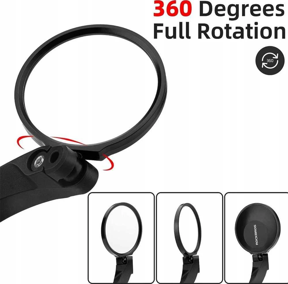Rockbros 26210001004 bicycle mirror, right, rear – juodos spalvos