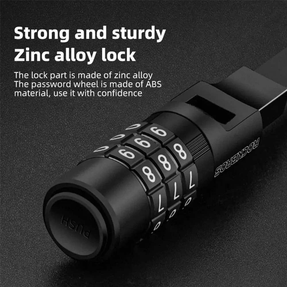 Rockbros 3240001001 bicycle lock for 0.5 m combination – juodos spalvos