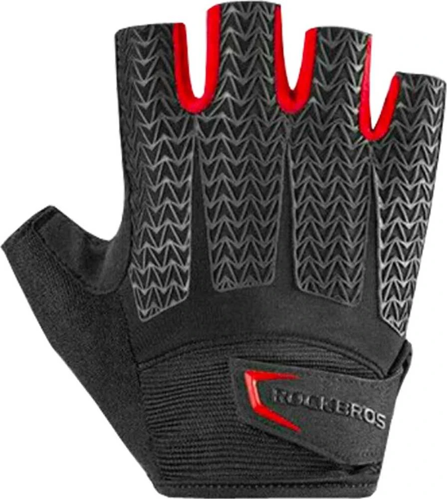 Rockbros S169BR XXL dviratininko pirštinės su geliu – juodos spalvos ir raudonos spalvos