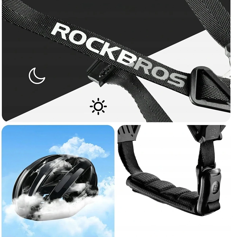 Rockbros LK-69 dviračio šalmas su sustiprintu rėmu 58-62 cm - Juodas