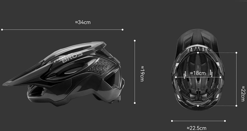 Rockbros LK-99 Kalnų dviratis Helmet with Adjustable Visor and Magnetic Closure 58-62 cm - Juodas