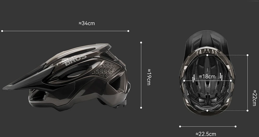 Rockbros LK-99 Kalnų dviračio šalmas su reguliuojamu skydeliu ir magnetiniu užsegimu 58-62 cm - Titanas