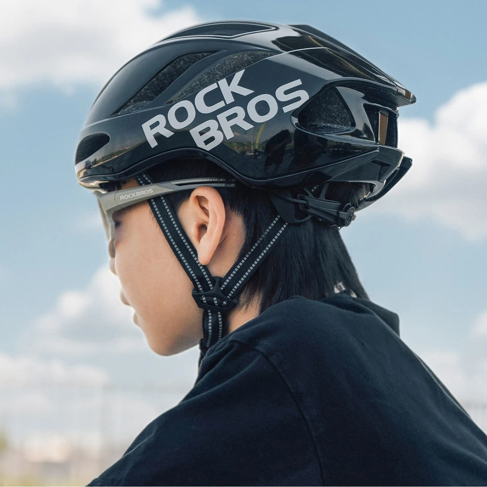 Rockbros TS-42 lengvas dviračio šalmas 58-62 cm - Juodas