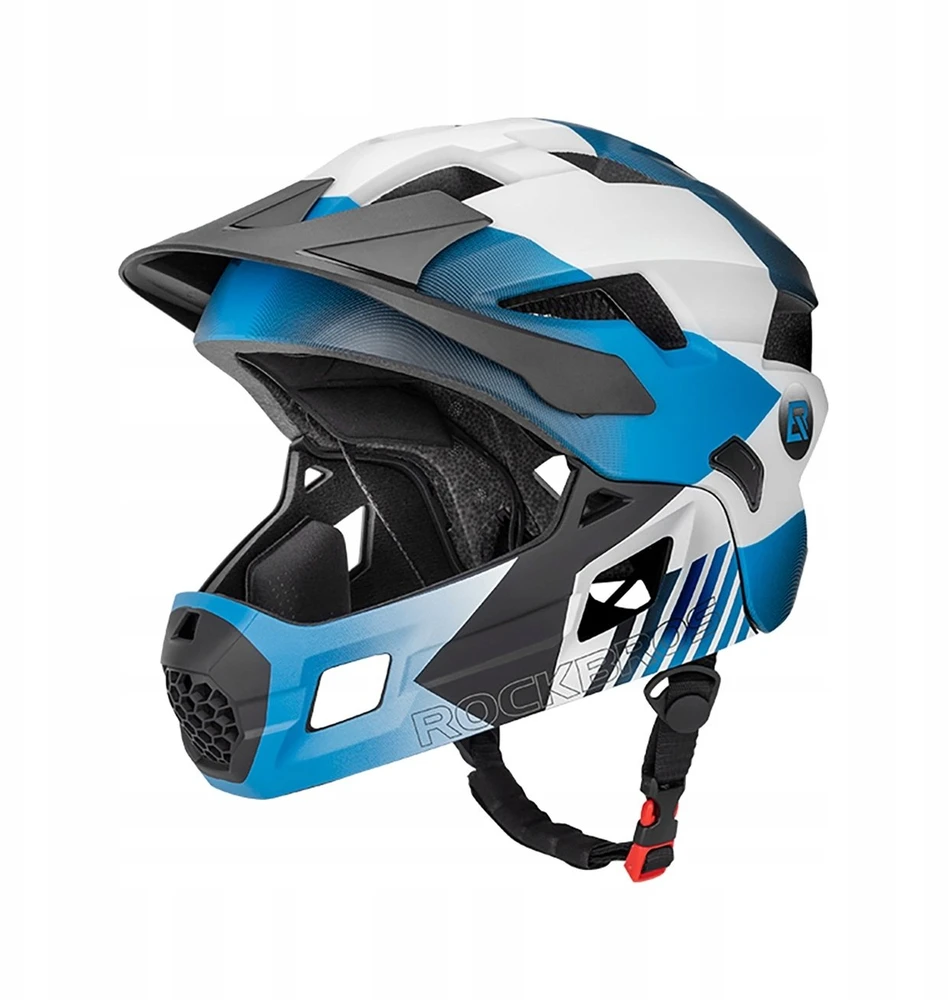 Rockbros TS-61 10110061002 Vaikiškas dviračio šalmas su nuimamu smakru, dydis M (54-57) - Mėlyna