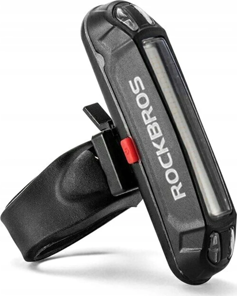 Rockbros A54BK galinis dviračio žibintas + „Micro USB“ – USB-A laidas – juodos spalvos
