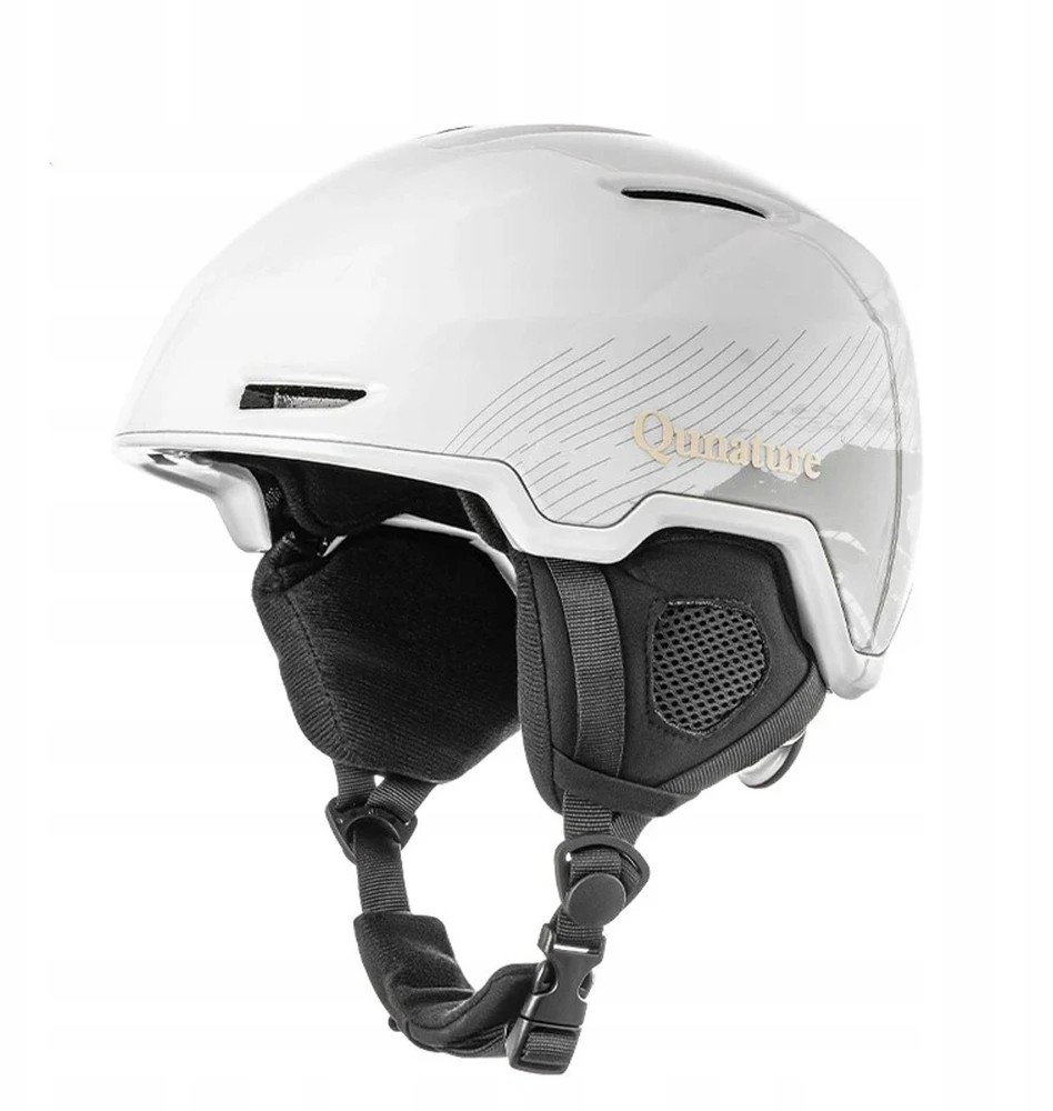 Qunature 10130003002 Slidinėjimo šalmas su ausinėmis snieglentei 54-58 cm - Baltas