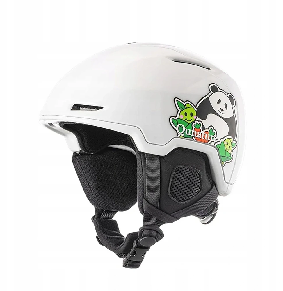 Qunature 10130003005 Slidinėjimo šalmas su ausinėmis Panda snieglentė vaikams 54-58 cm - Baltas