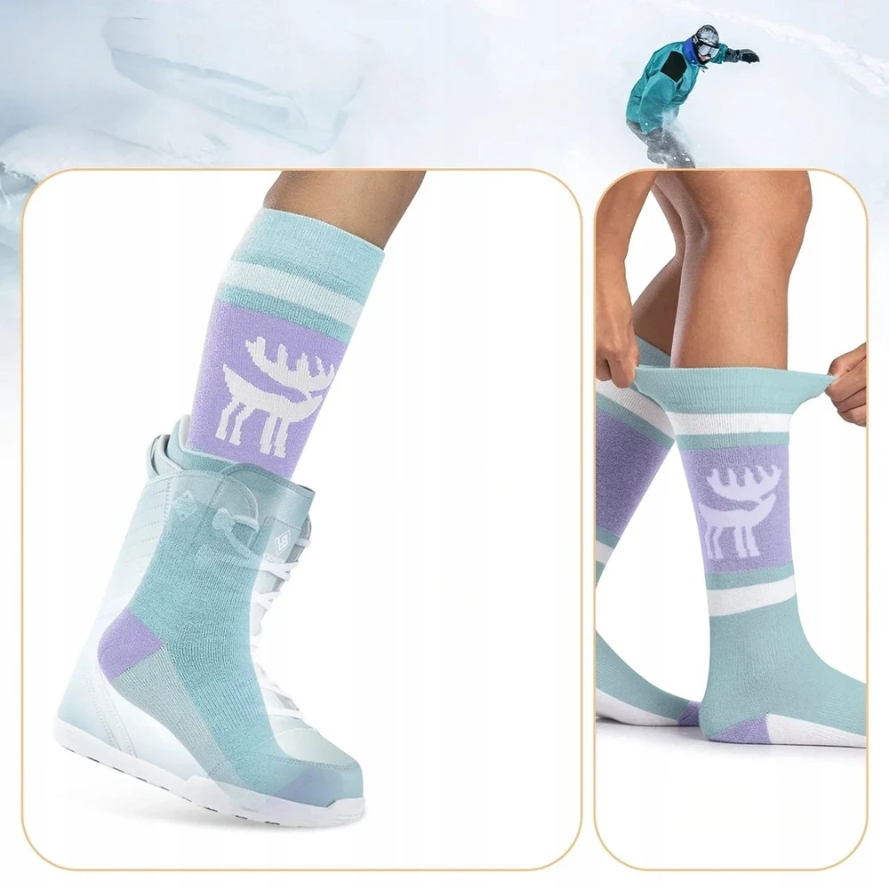 Qunature 037202 ski socks size 43-48 (L/XL) - violetinė-žalias
