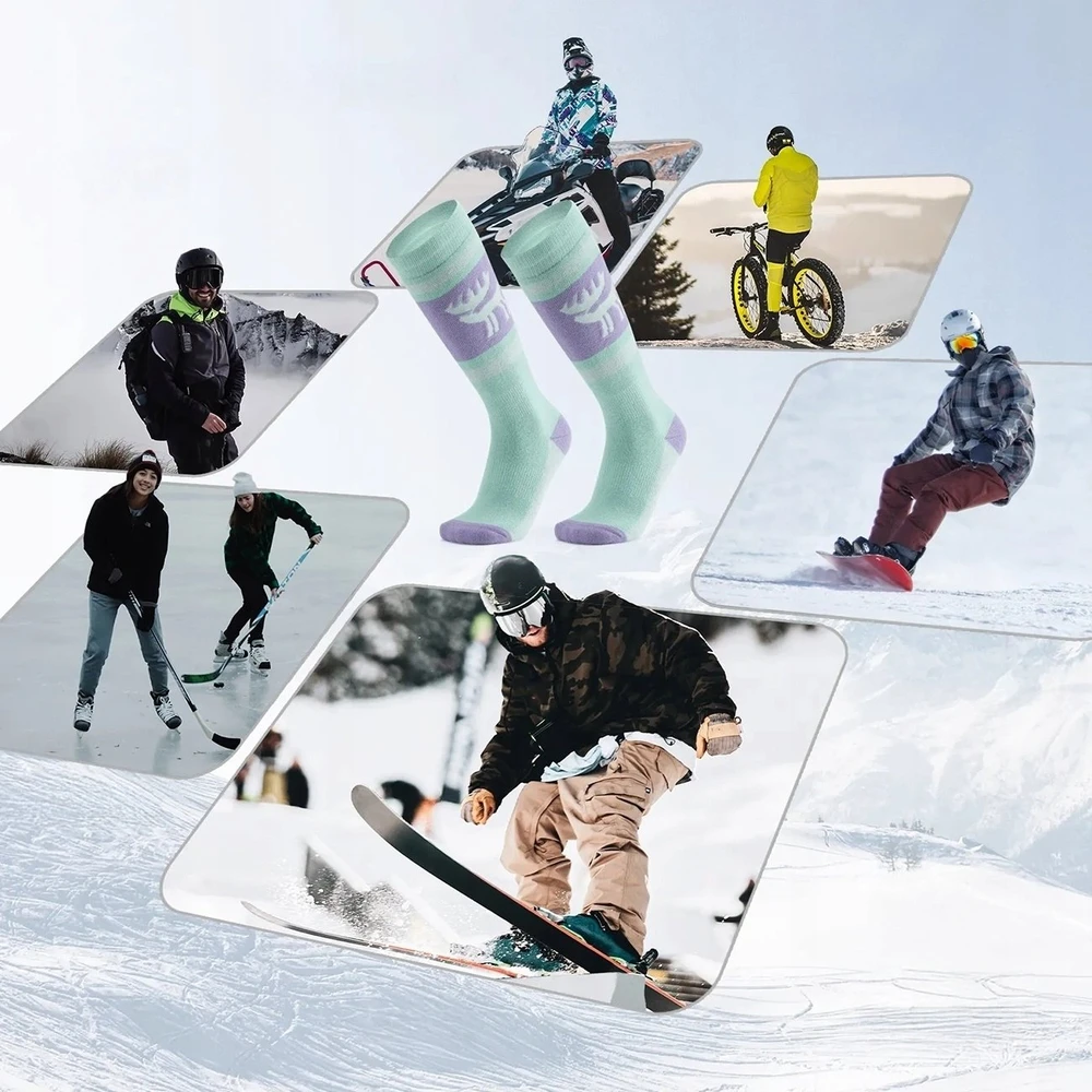 Qunature 037202 ski socks size 43-48 (L/XL) - violetinė-žalias