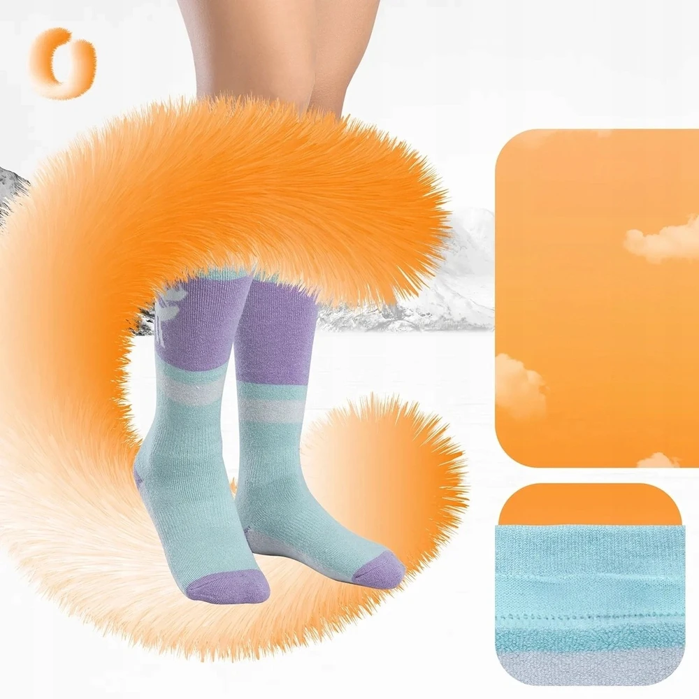 Qunature 037202 ski socks size 43-48 (L/XL) - violetinė-žalias