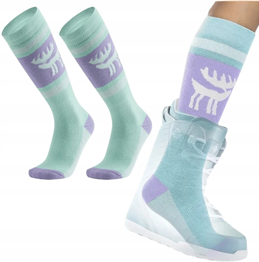 Qunature 037202 ski socks size 43-48 (L/XL) - violetinė-žalias