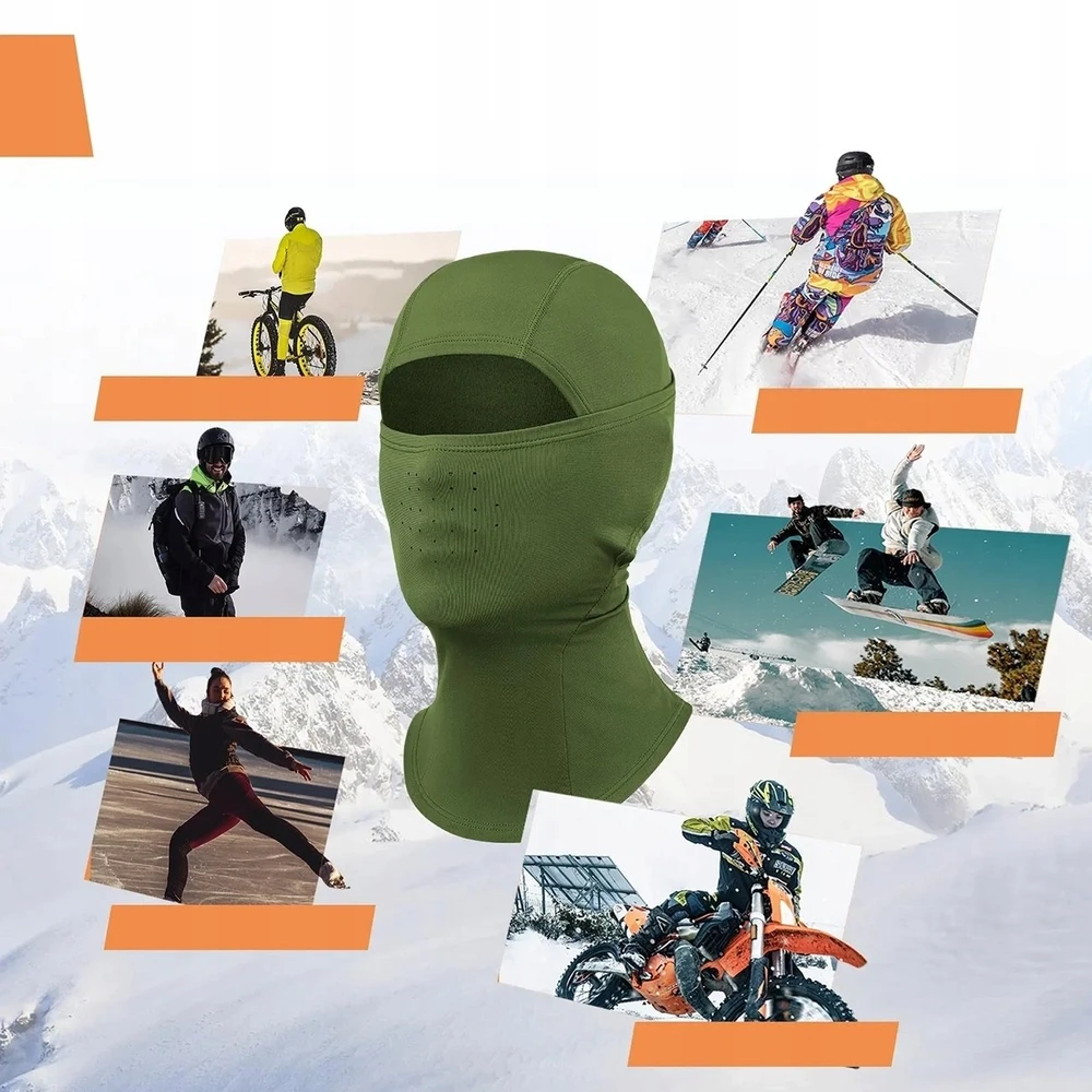 Qunature 13230023014 ski balaclava bike motorcycle balaklava dydis M - žalias