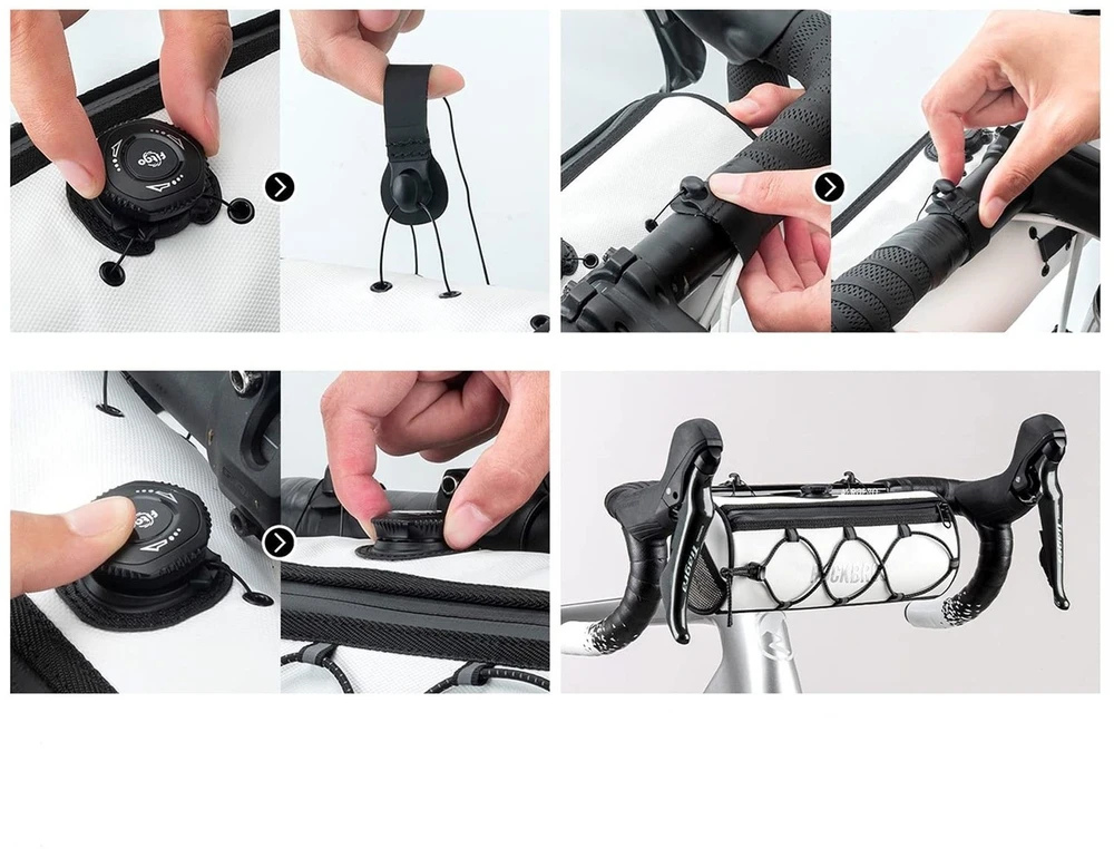 Rockbros TL002 ROAD TO SKY 1.5L Atsparus vandeniui Handlebar Bike Bag - Baltas