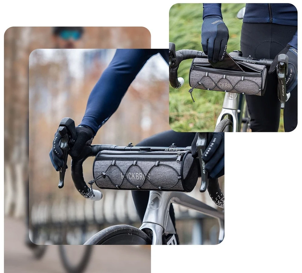 Rockbros TL002 ROAD TO SKY 1.5L Atsparus vandeniui Handlebar Bike Bag - Gray