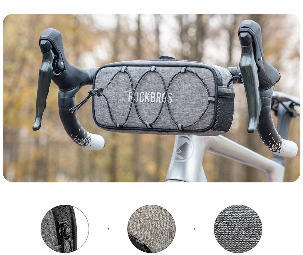 Rockbros TL001 ROAD TO SKY 1.9L Atsparus vandeniui Handlebar Bike Bag - Gray