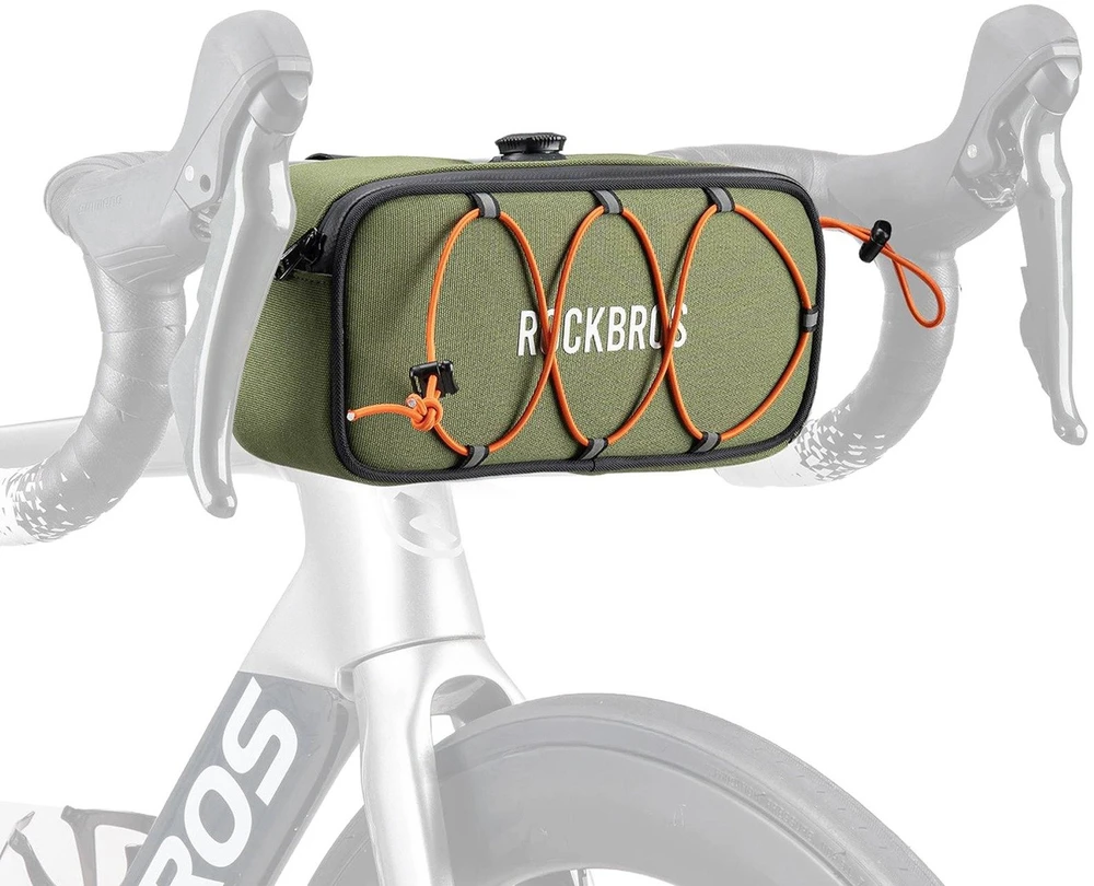 Rockbros TL001 ROAD TO SKY 1.9L Atsparus vandeniui Handlebar Bike Bag - Žalias