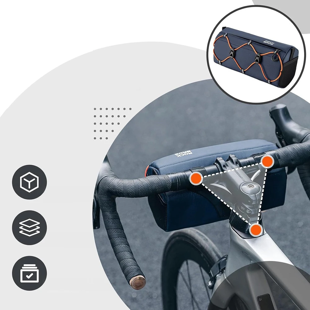 Rockbros 30110054002 bicycle handlebar bag 2.2 l – mėlynas