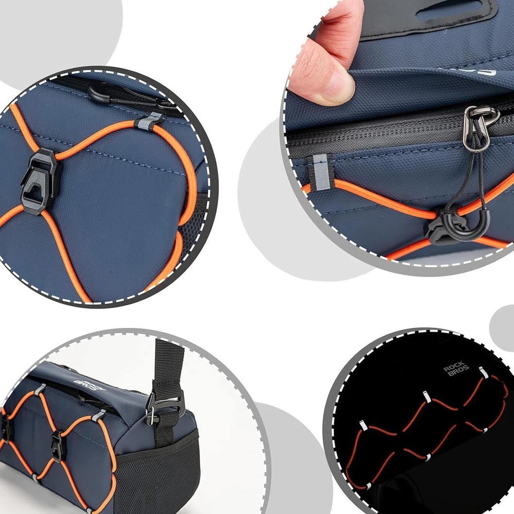 Rockbros 30110054002 bicycle handlebar bag 2.2 l – mėlynas