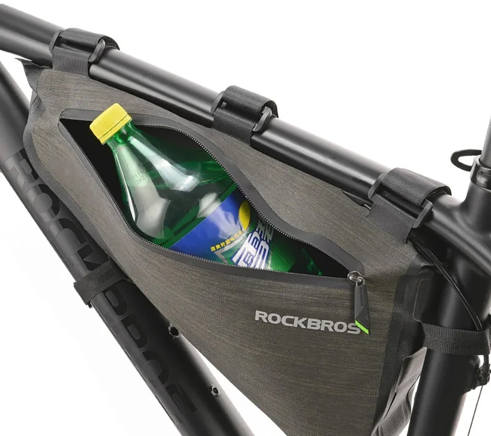 Rockbros AS-017 dviračio rėmo krepšys 5 l – tamsi žalia