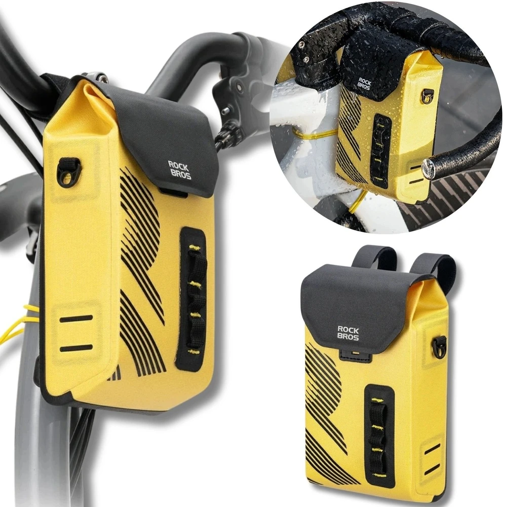 Rockbros AS-160 Atsparus vandeniui Handlebar Bicycle Bag 1.3L - Geltona