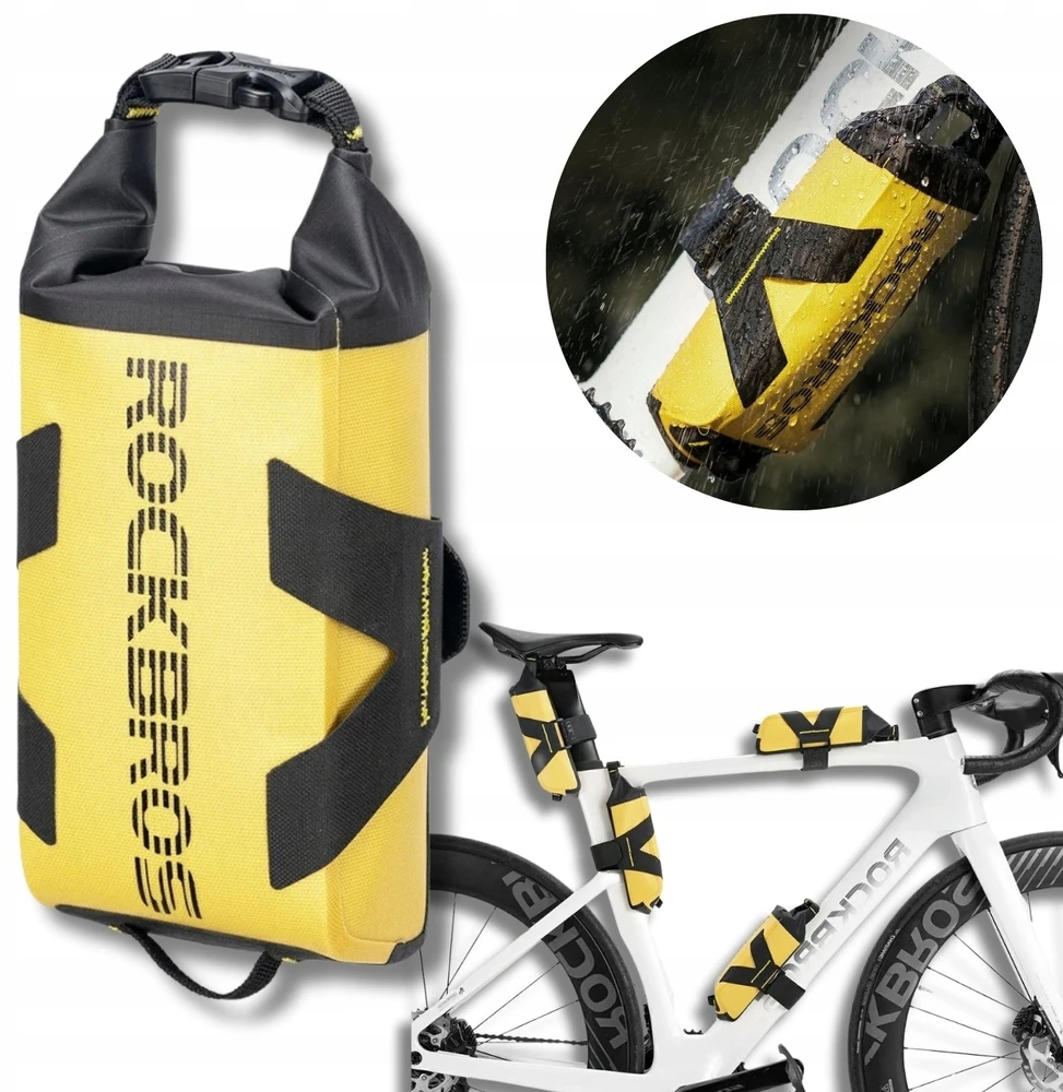 Rockbros AS-161 Down Tube Bike Bag Atsparus vandeniui 1L - Geltona