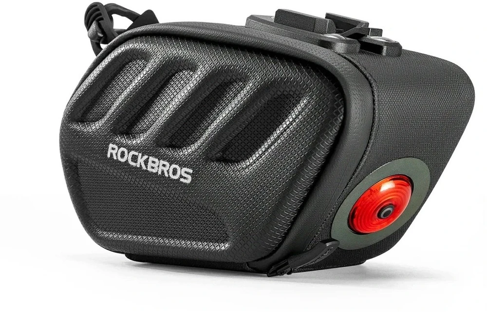 Rockbros C61 dviračio balnelio krepšys su išmaniuoju galiniu žibintu 0,45 l - Juodas
