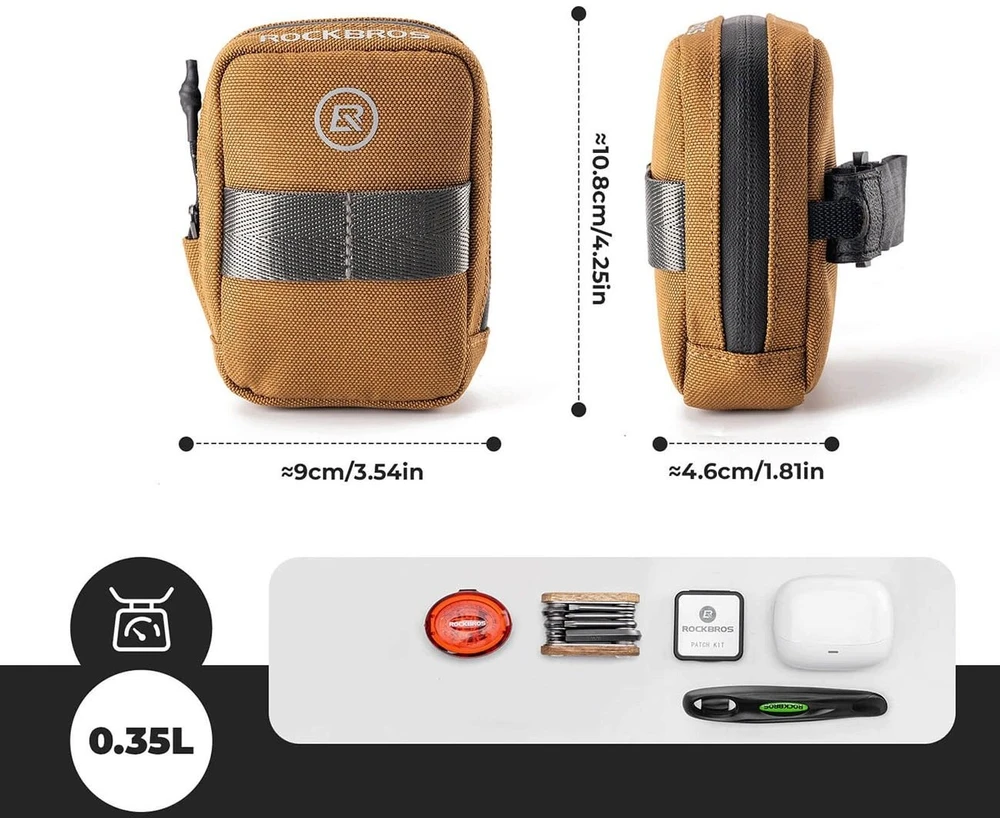 Rockbros F006 bicycle saddle bag 0.35 l - ruda